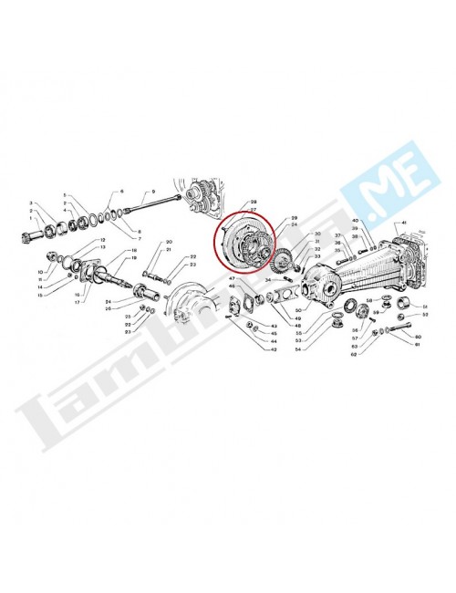 Supporto ruota posteriore con prigioniero DIAMETRO MASSIMO mm151