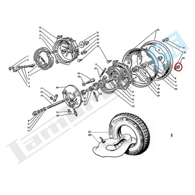 Dado aperto autobloccante chiave 13mm per ruota