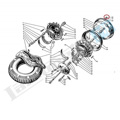 Dado aperto autobloccante chiave 14mm per ruota