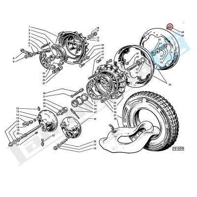 Dado aperto autobloccante chiave 14mm per ruota