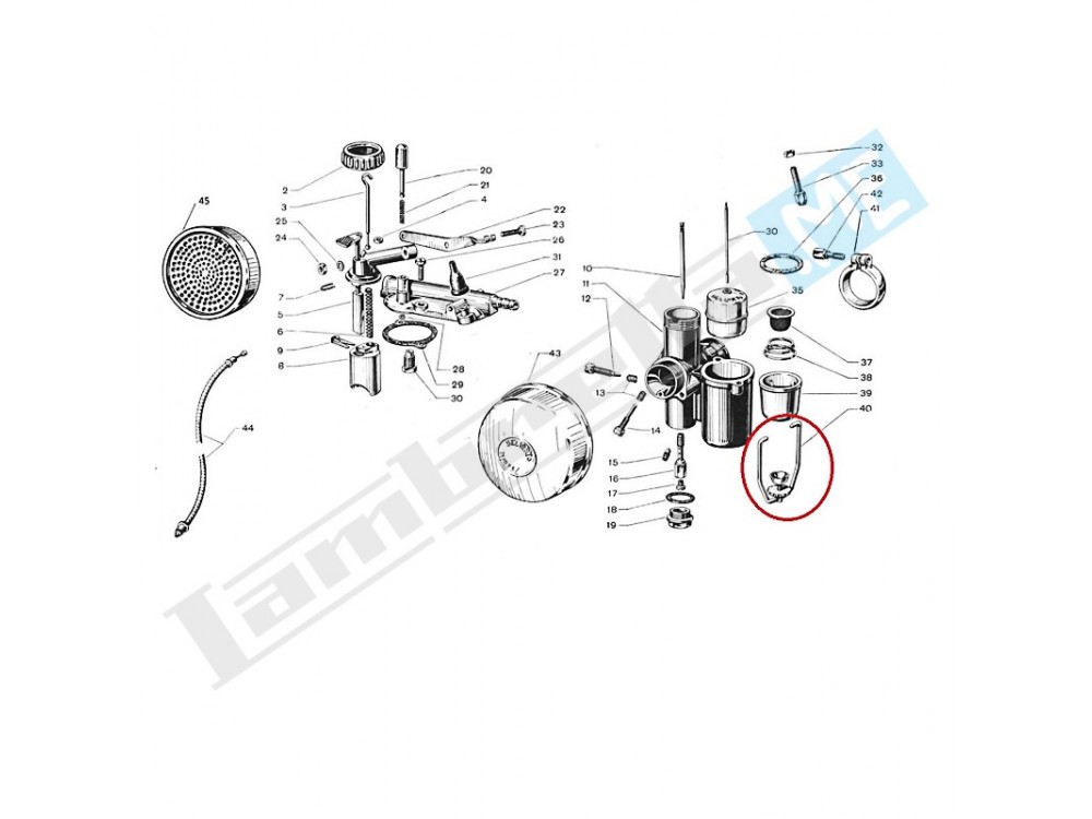 Tirante completo bicchierino per filtro benzina