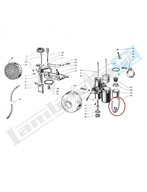 Tirante completo bicchierino per filtro benzina