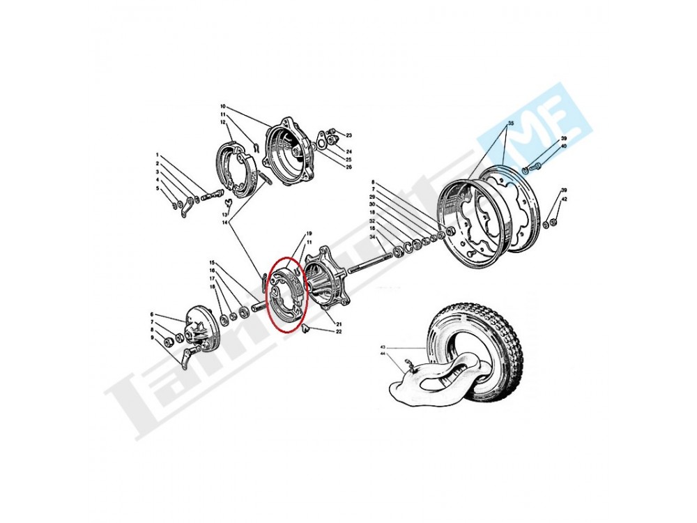 Ganasce freno anteriori (coppia)+fig.22