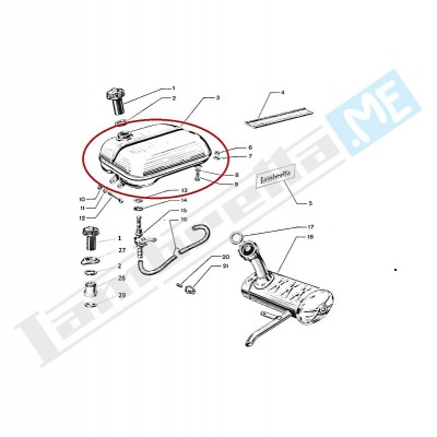 Serbatoio benzina D (adattabile 125LD fino al '55)
