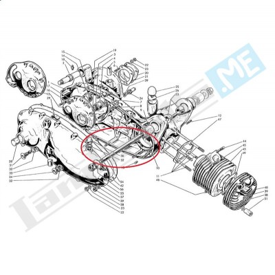 Perno motore lungo Ø16mm