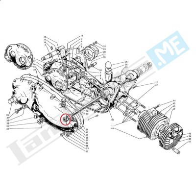 Dado autobloccante 16mm per perno motore