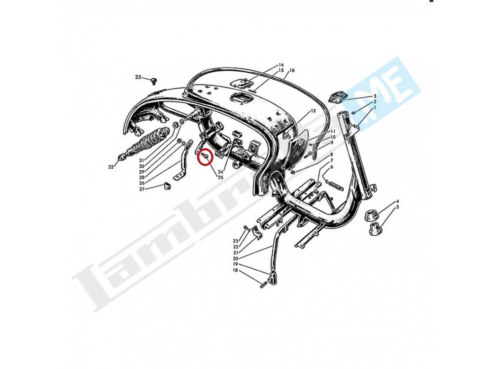 Vite Ø8x25mm chiave 14mm