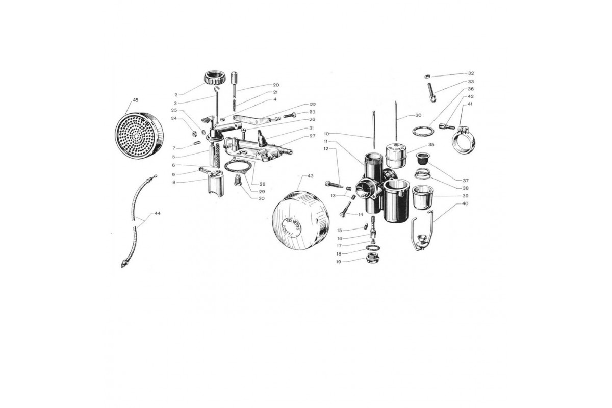 Carburatore Dell'Orto con comando (Tav.19)