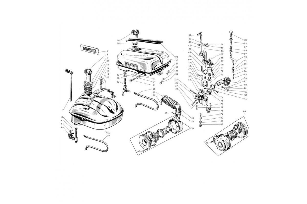 Carburatore e serbatoio (Tav.9)